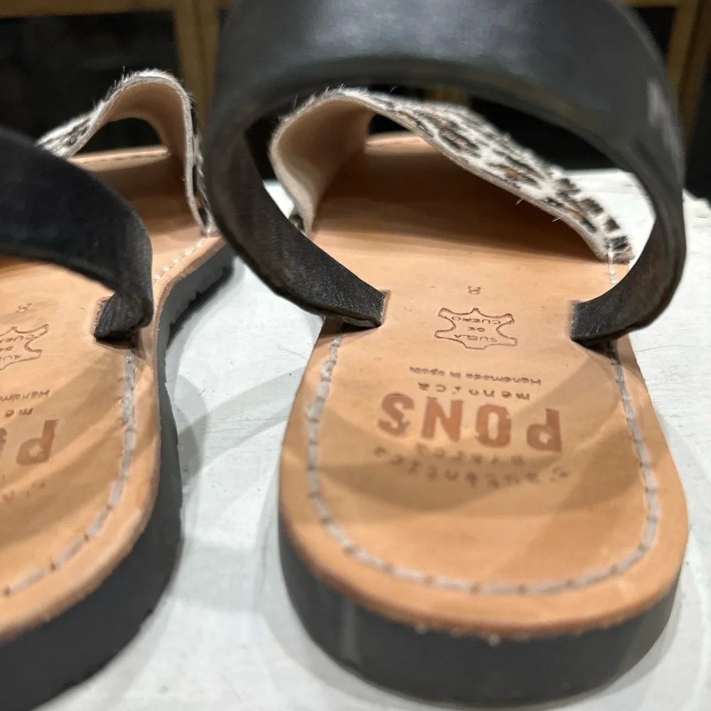 Pons Menorca Avarca Sandals Leopard Print Pony Hair Leather EU 38 US‎ 8 - Picture 10 of 14